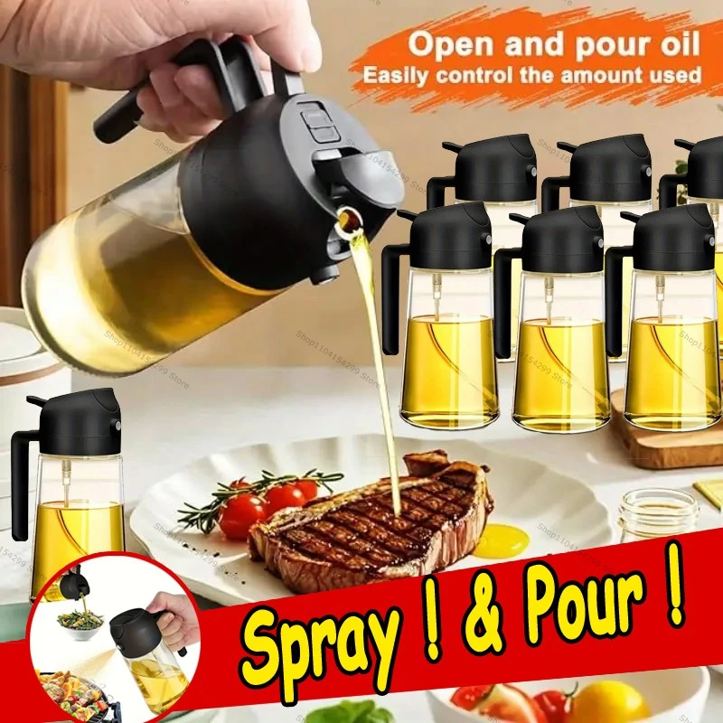 Oil Mister Spray Bottle - Multifunctional Oil Dispenser Pour & Spray