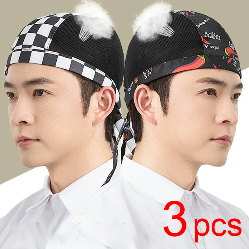 Kitchen Gadgets Sale - Breathable mesh Cook Hat 3pcs Chef