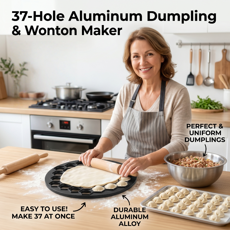 Kitchen Gadgets Useful - Aluminum Dumpling Maker Tooll37-Hole Ravioli Press
