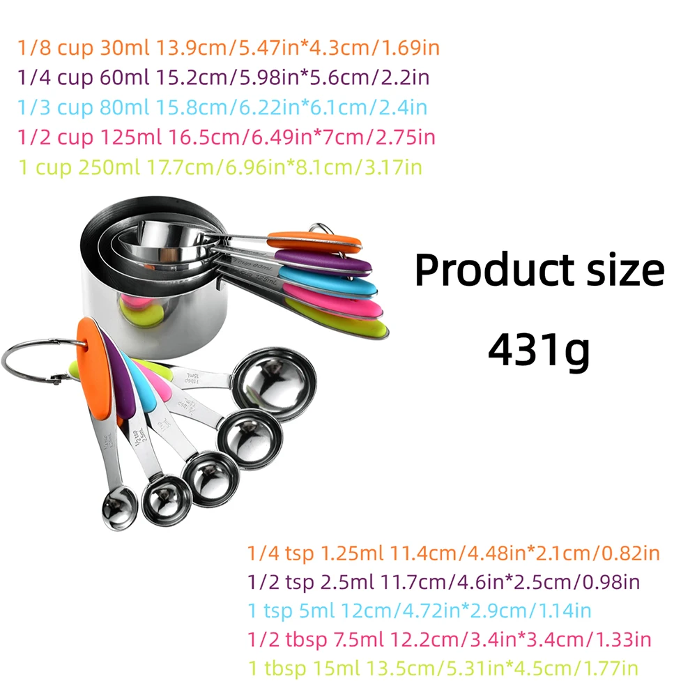 5/10Pcs Stainless Steel Measur - Kitchen Gadgets Sale บทวิจารณ์และราคา