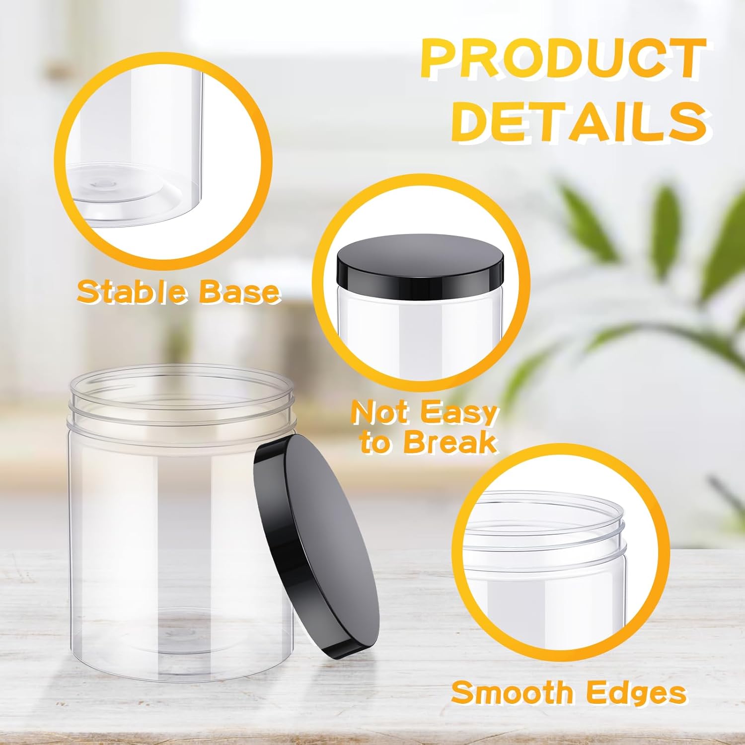 24 Pcs 16oz Plastic Jars with  - Food Storage Containers บทวิจารณ์และราคา