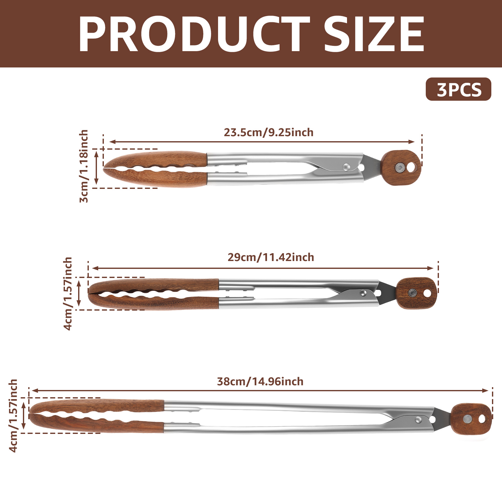 2/3 Pcs Food Tongs Walnut Wood - Kitchen Gadgets Sale บทวิจารณ์และราคา