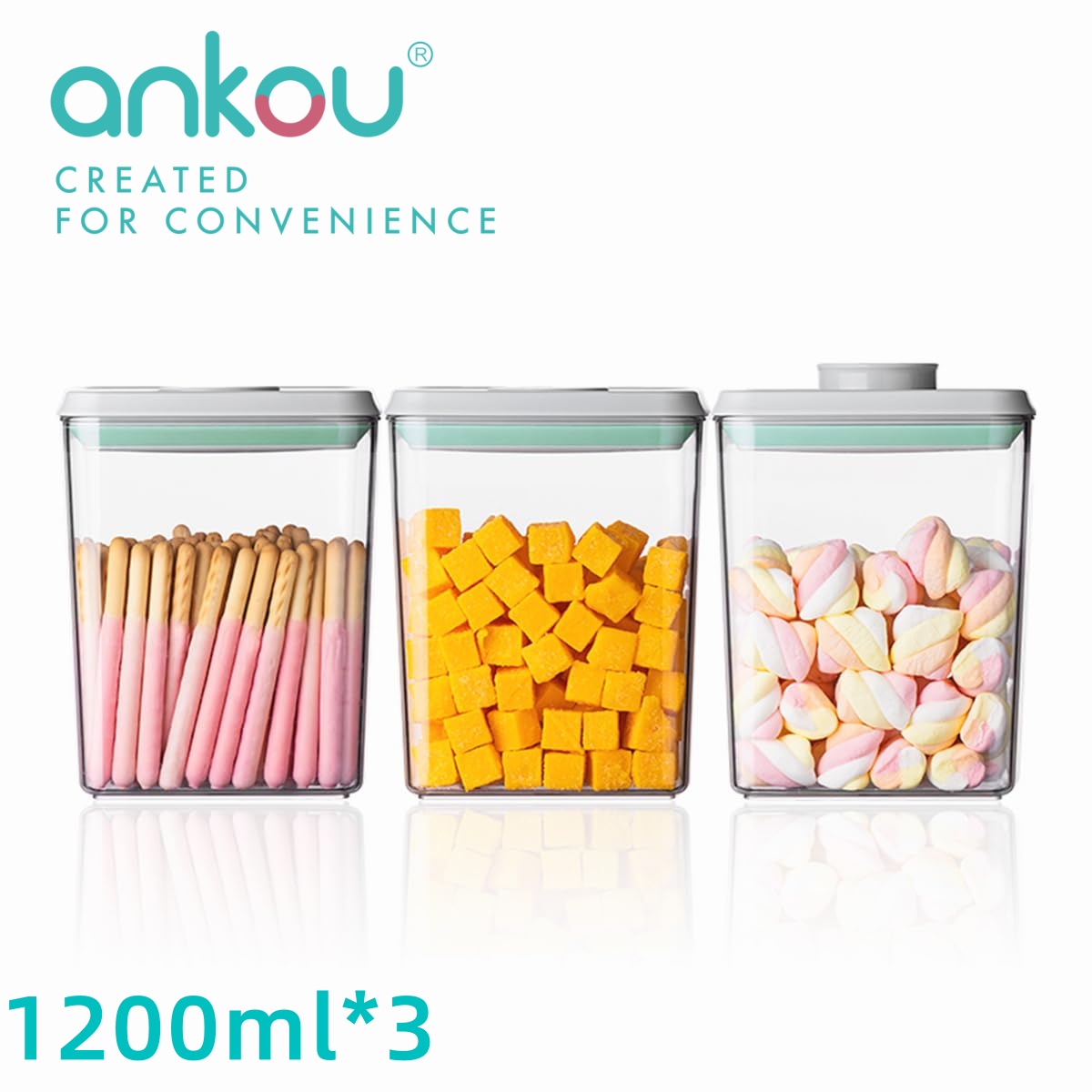 Ankou 3Pcs 1.2L Pop Airtight F - Food Storage Containers บทวิจารณ์และราคา