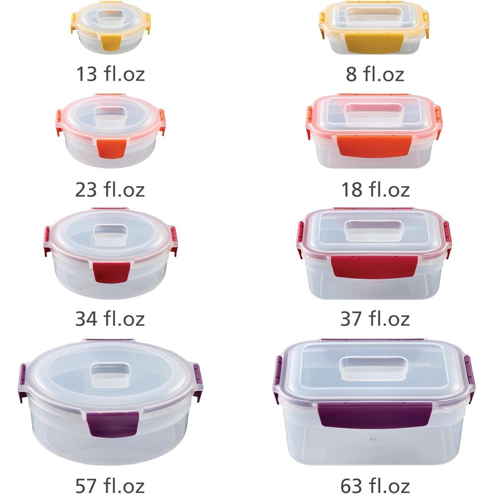 16-piece Plastic BPA Free Food - Food Storage Containers บทวิจารณ์และราคา