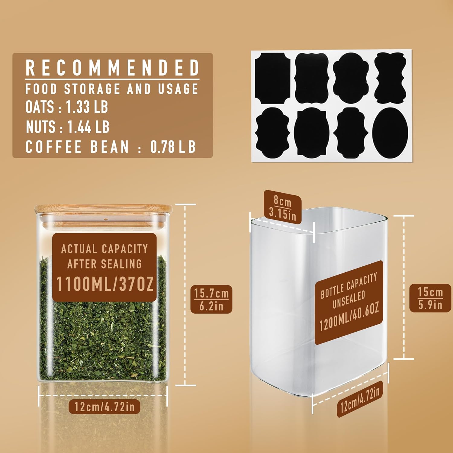 37oz Rectangle Airtight Glass  - Food Storage Containers บทวิจารณ์และราคา