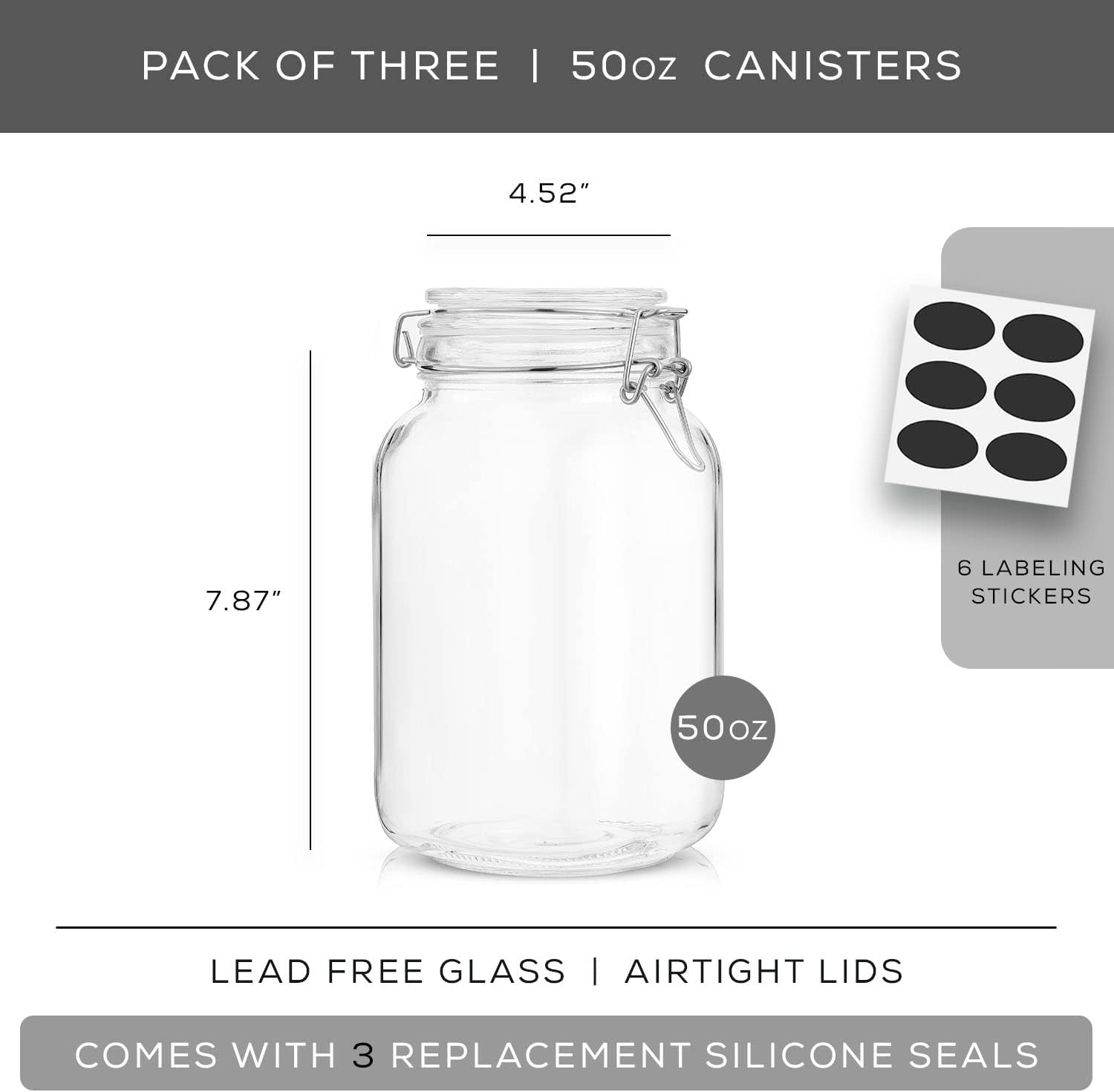 Airtight Glass Jars with Lids  - Food Storage Containers บทวิจารณ์และราคา