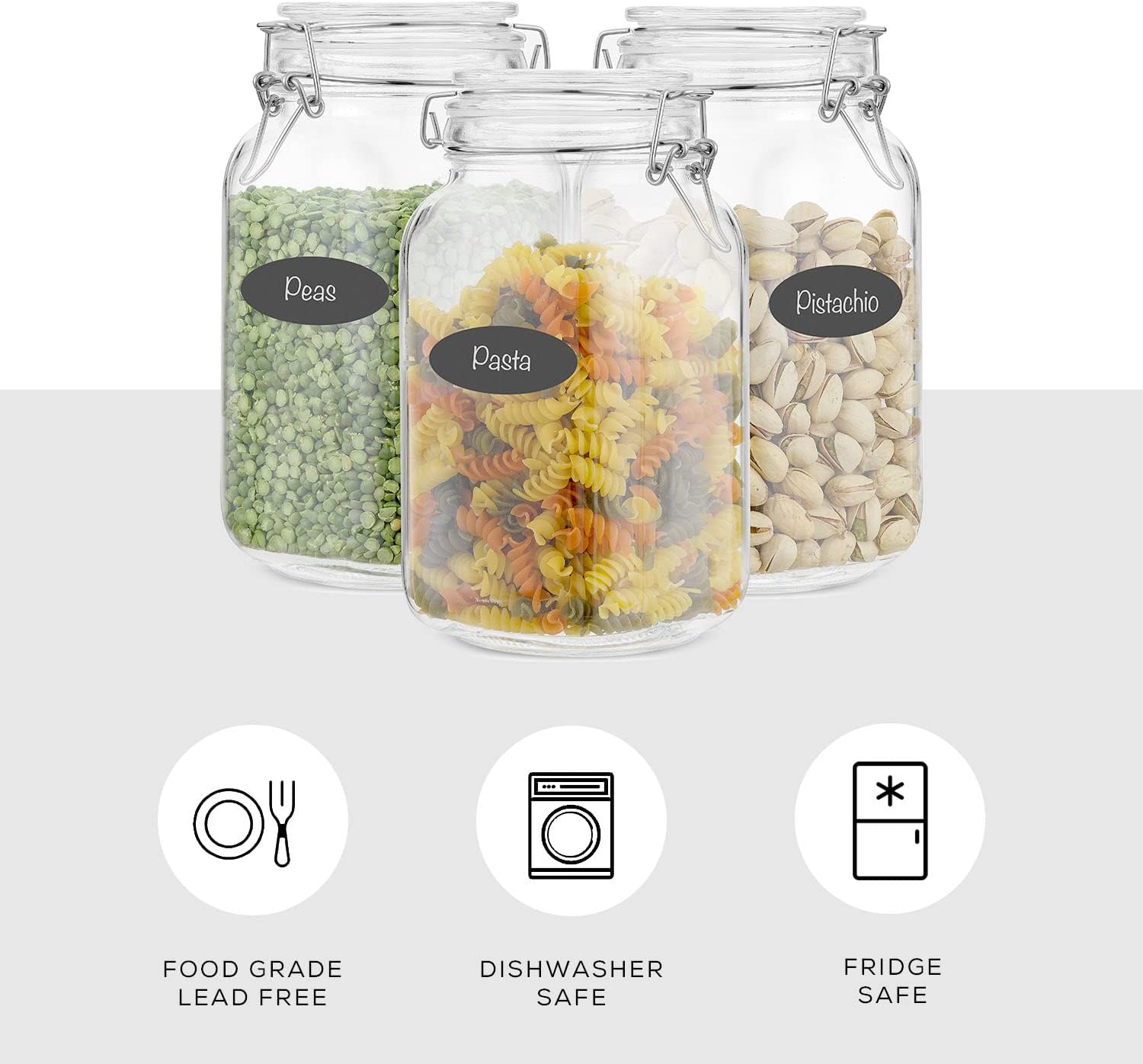 Airtight Glass Jars with Lids  - Food Storage Containers บทวิจารณ์และราคา
