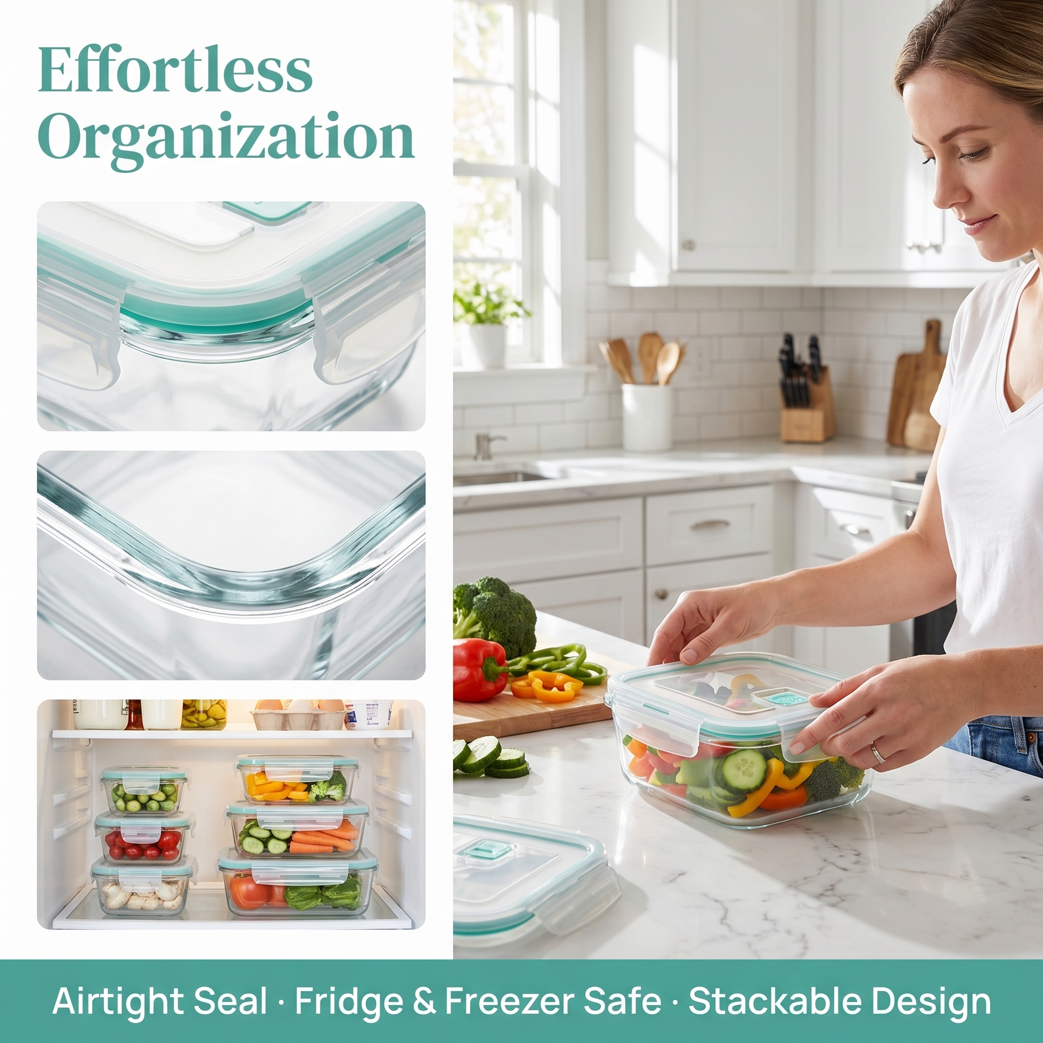A set of 8 food storage contai - Food Storage Containers บทวิจารณ์และราคา