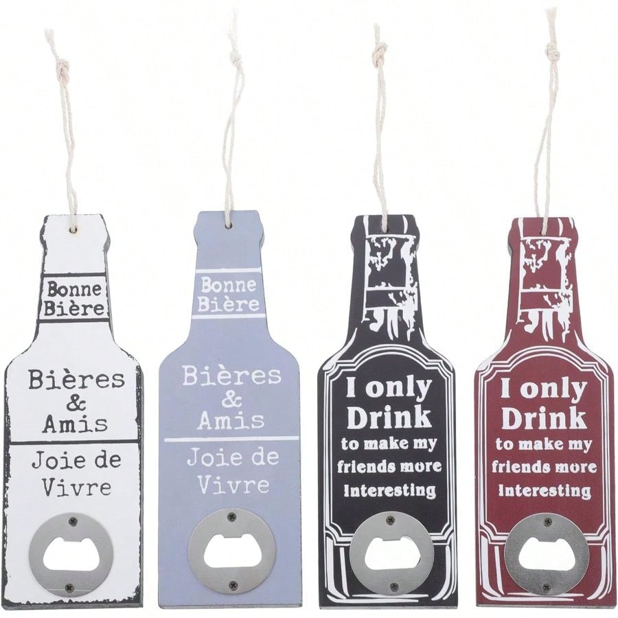 4pcs Retro Wooden Beer Bottle  - Kitchen Gadgets For Mom บทวิจารณ์และราคา