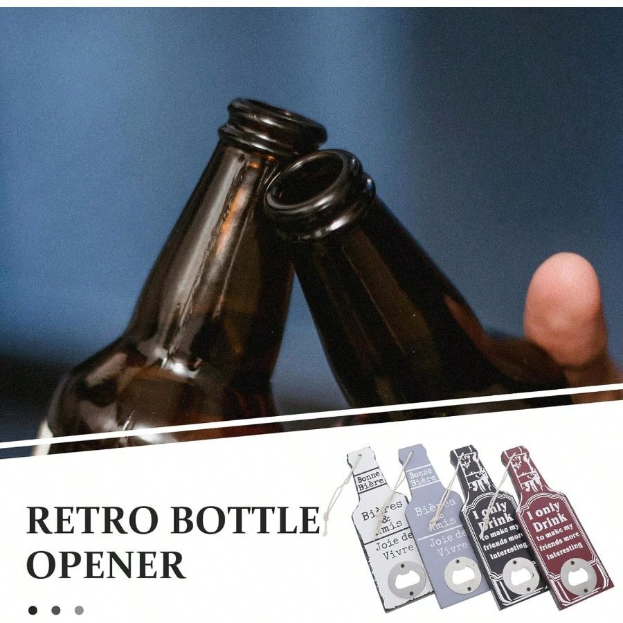 4pcs Retro Wooden Beer Bottle  - Kitchen Gadgets For Mom บทวิจารณ์และราคา