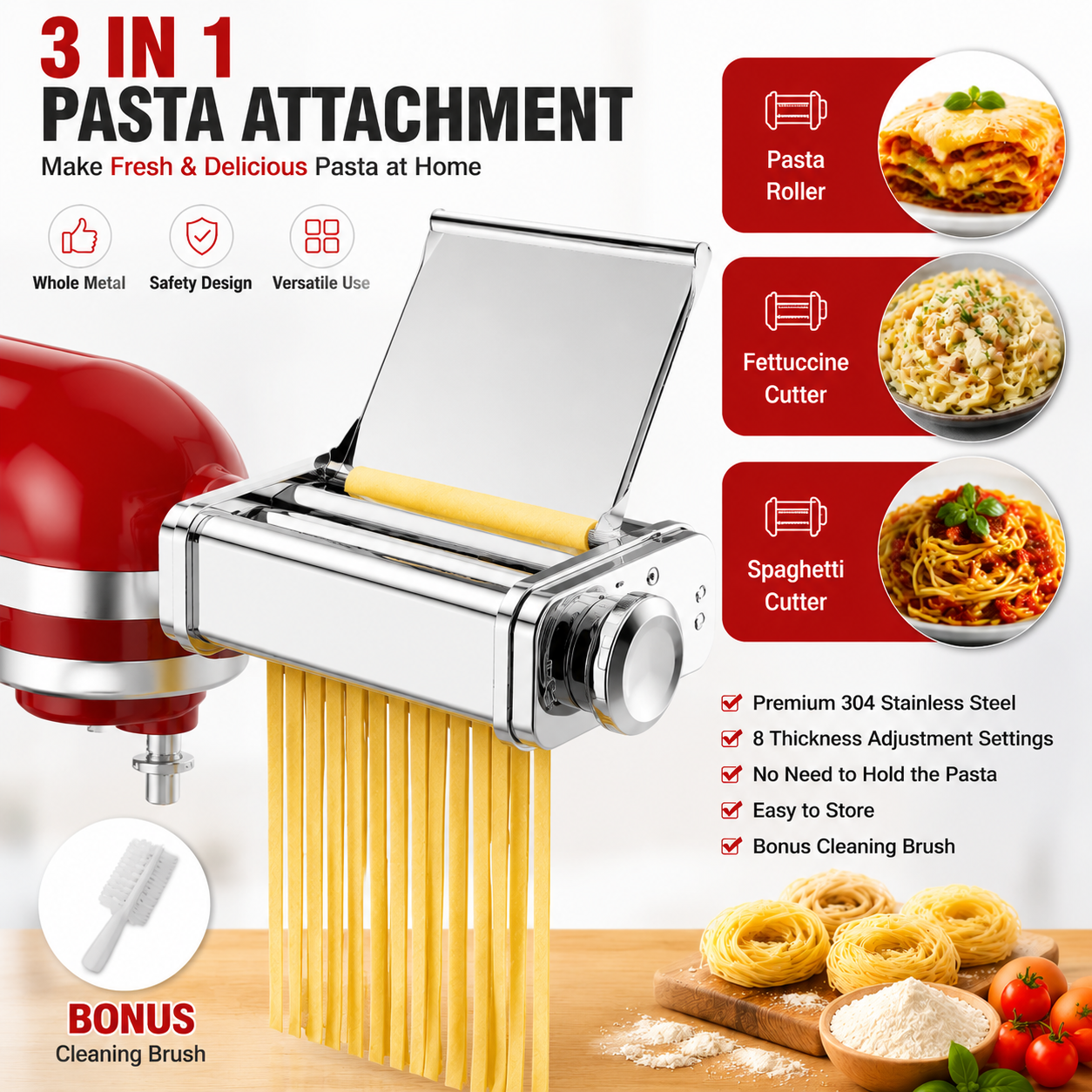 Gvode 3 in 1 Pasta Attachment  - Kitchen Gadgets Useful บทวิจารณ์และราคา