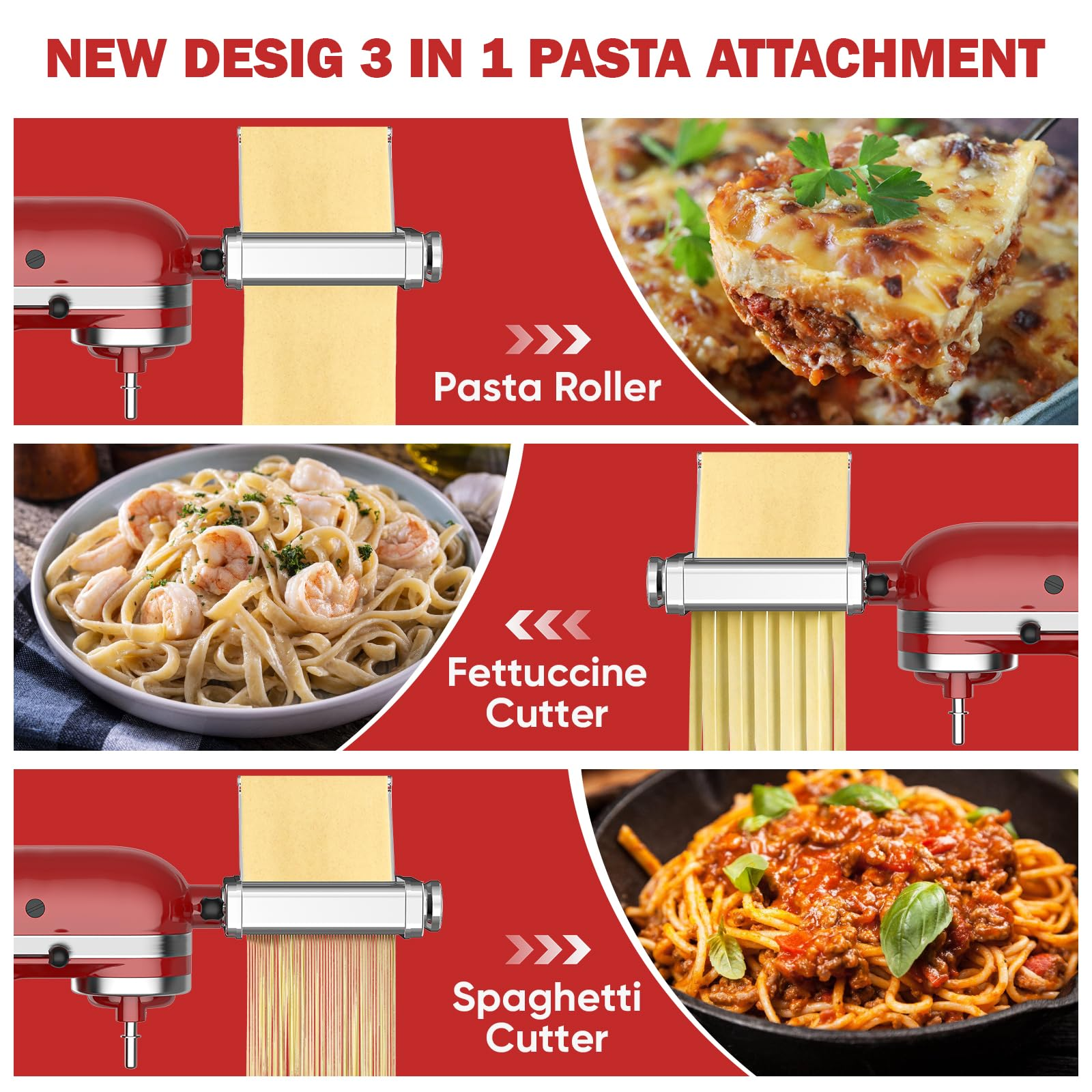Gvode 3 in 1 Pasta Attachment  - Kitchen Gadgets Useful บทวิจารณ์และราคา