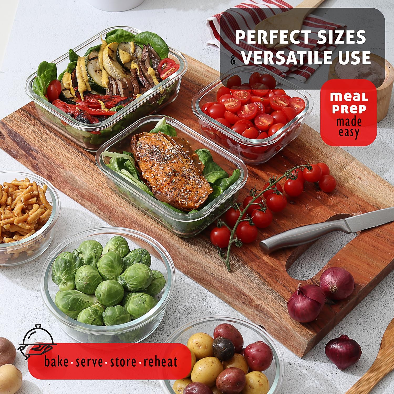 48-Piece Glass Food Storage Co - Food Storage Containers บทวิจารณ์และราคา