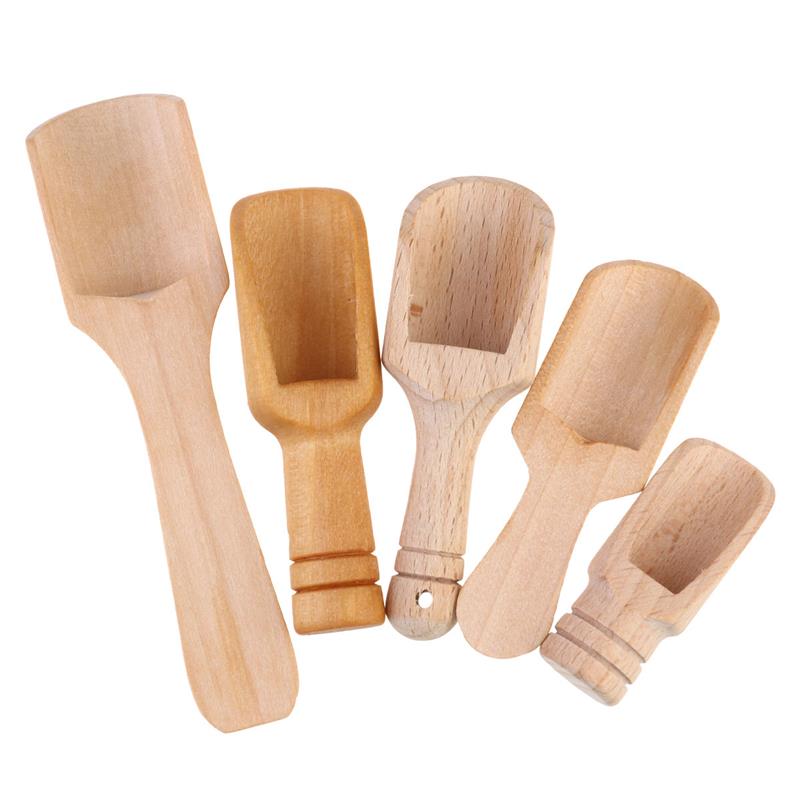 5pcs Mini Salt Shovels Wooden  - Kitchen Gadgets For Small Kitchens บทวิจารณ์และราคา