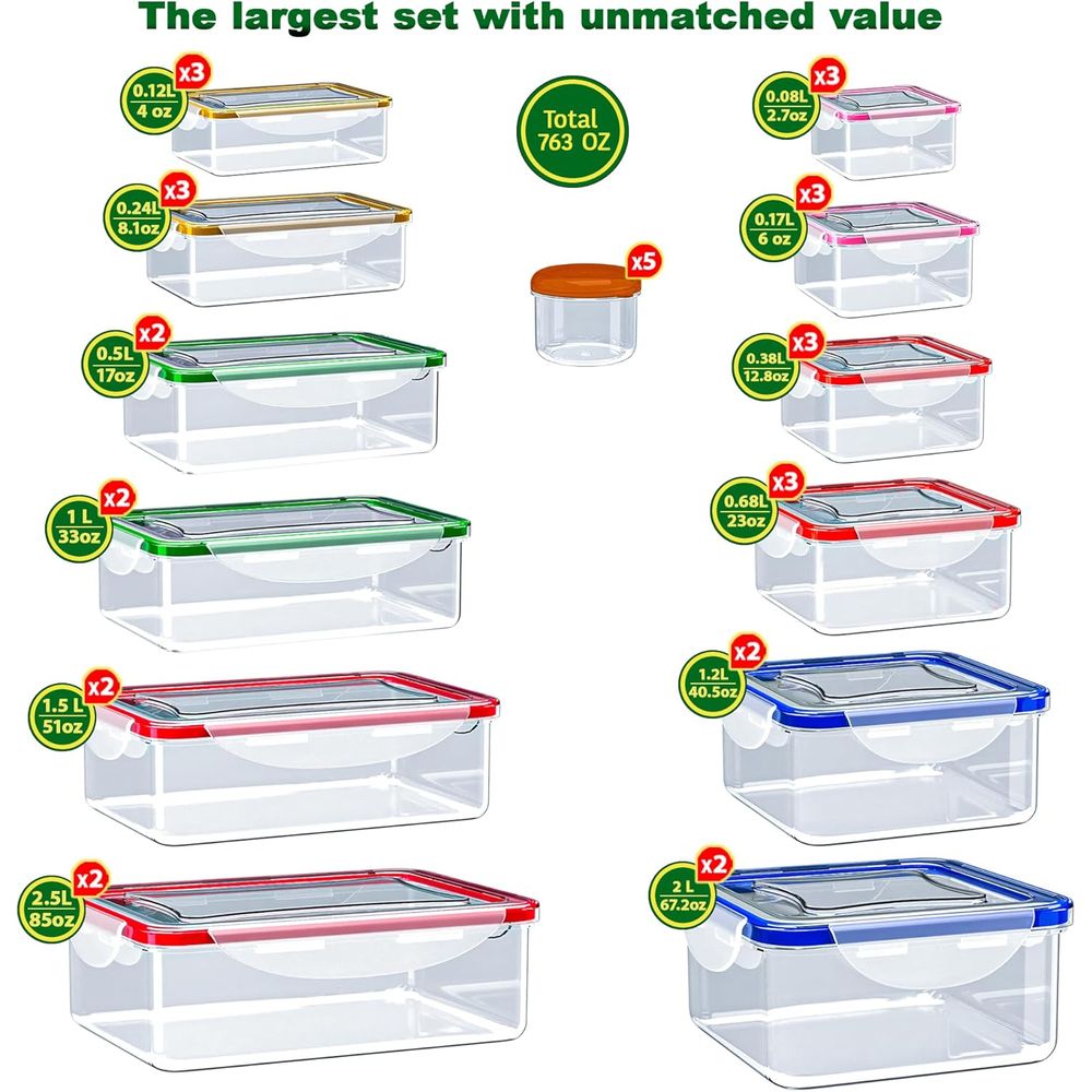 70 Pcs Large Food Storage Cont - Food Storage Containers บทวิจารณ์และราคา